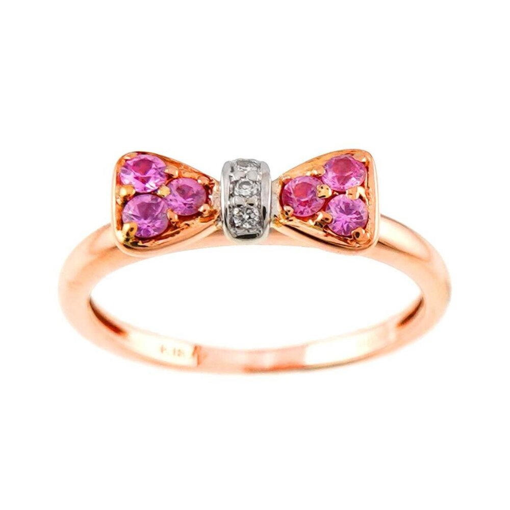 Ponte Vecchio Sapphire 0.20ct Diamond 0.02ct Ring 18K PG WG 750 4(US) 90273763